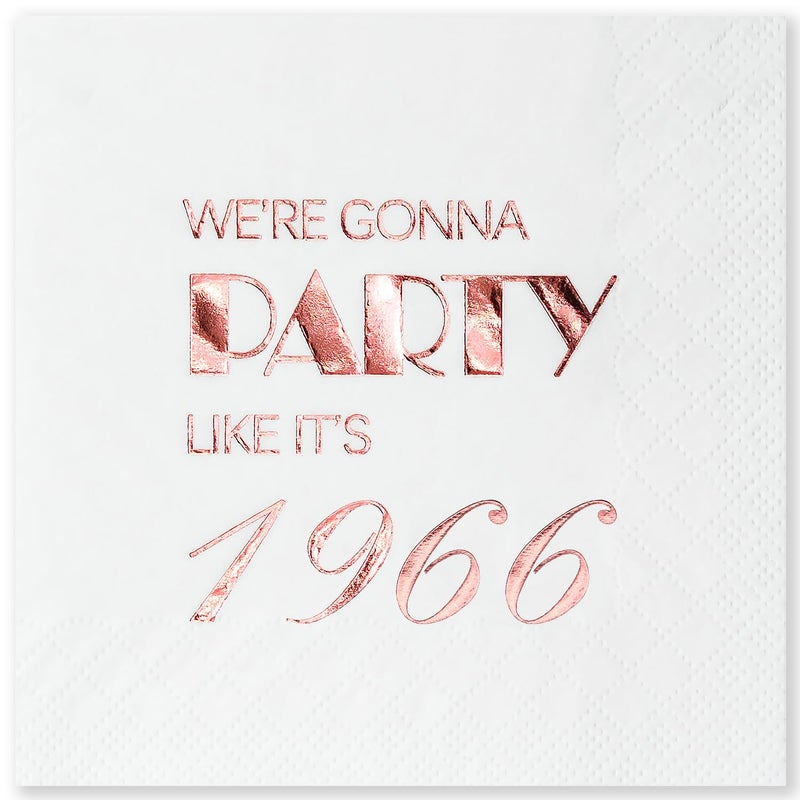 Crisky 60th Birthday Cocktail Napkins Rose Gold for Women 60th Birthday Party Decorations for Cake Dessert Berverage Table, 60th Birthday Party Supplies,50 Pcs Disposable Napkins, 3-Ply - Image 1
